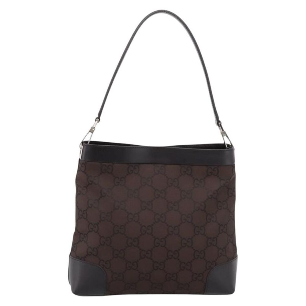 Gucci Vintage Clasp Handle Hobo (Outlet) Gg Canvas Brown Canvas Shoulder Bag Bag